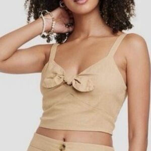 Universal Thread Women's Smock Back Tie-Front Crop Tank Top